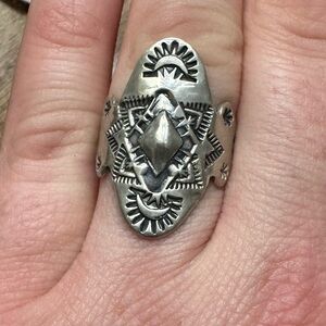 Southwest Stamped Sterling Silver Ring